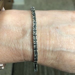 Black Diamond genuine tennis bracelet 925 silver 7” approximately see pics 💎